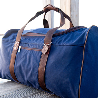 Navy Wax Duffle Bag